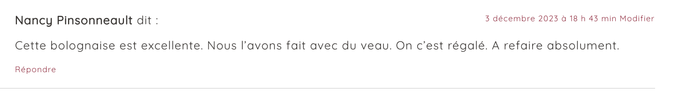 Capture d'écran d'un commentaire abonné